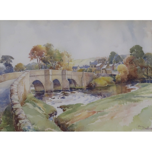 985 - ANN CHASSAR DALLAS (SCOTTISH 1908-1997) THE RIVER NIDD, HAMPSTHWAITE, YORKSHIRE Watercolour, signed ... 