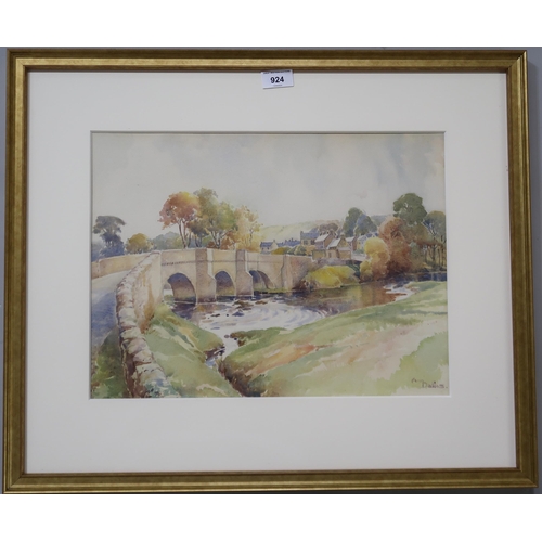 985 - ANN CHASSAR DALLAS (SCOTTISH 1908-1997) THE RIVER NIDD, HAMPSTHWAITE, YORKSHIRE Watercolour, signed ... 