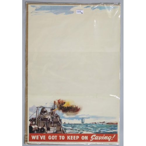 367 - Three original WW2 propaganda posters, comprising a framed SSAFA (Soldiers' Sailors' and Airmen's Fa... 