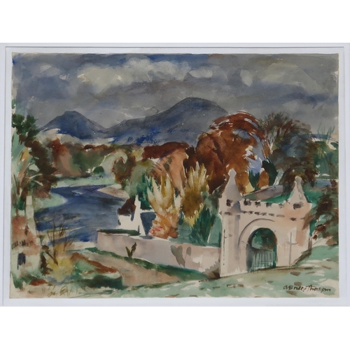 909 - ADAM BRUCE THOMSON OBE RSA PPRSW (SCOTTISH 1885-1976) ORCHARD GATEWAY, DRYBURGHWatercolour, signed l... 