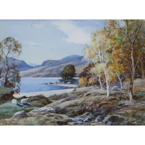 914 - TOM CAMPBELL (SCOTTISH 1865-1943) SUMMERTIME Watercolour, signed lower left, 26 x 35cm&nbs... 