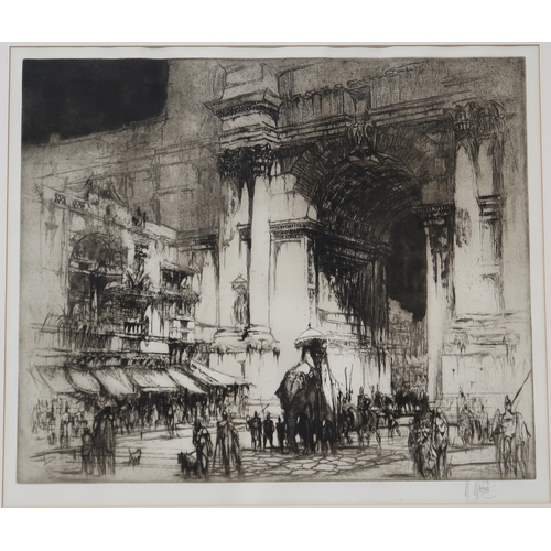 925 - WILLIAM WALCOT RBA, RE(RUSSIAN 1874-1943) ENTRY OF A CONSUL Etching, signed lower right, 53 x 60cm T... 