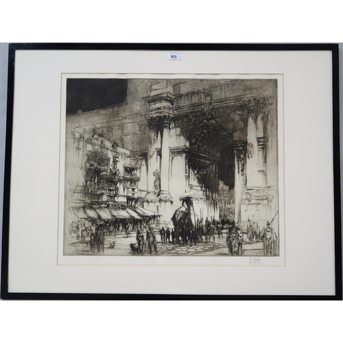 925 - WILLIAM WALCOT RBA, RE(RUSSIAN 1874-1943) ENTRY OF A CONSUL Etching, signed lower right, 53 x 60cm T... 