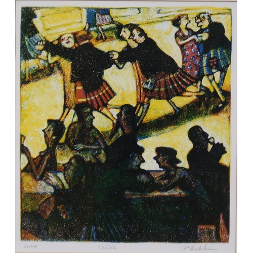 929 - TIM COCKBURN (ENGLISH b.1955) CEILIDH Monoprint, signed lower right, 33 x 28.5cm &nbs... 