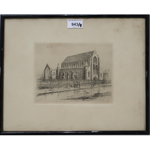 943 - DAVID YOUNG CAMERON (SCOTTISH 1865-1945) PAISLEY ABBEY Etching, signed lower right, 15.5 x 19.5cm To... 