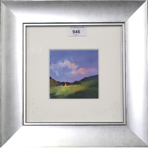 946 - COLIN IAN CHRISTIE BA (SCOTTISH CONTEMPORARY) SPLASH OF SUN Oil on board, dated 2019, 10 x 10cm Titl... 