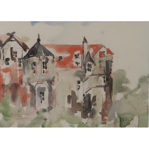 962 - JENNY MATTHEWS (CANADIAN b.1964) RAMSAY GARDENS, EDINBURGH Watercolour, signed lower left, 15.5 x 20... 