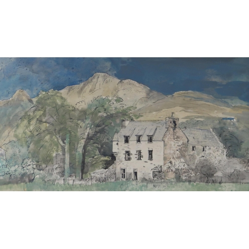 967 - TOM HOVELL SHANKS RSW RGI PAI (SCOTTISH 1921-2020) MENSTRIE CASTLE Watercolour and ink, si... 