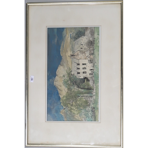 967 - TOM HOVELL SHANKS RSW RGI PAI (SCOTTISH 1921-2020) MENSTRIE CASTLE Watercolour and ink, si... 