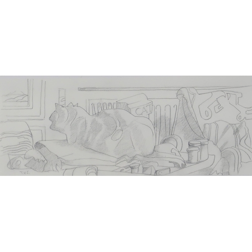 976 - TOM HOVELL SHANKS RSW RGI PAI (SCOTTISH 1921-2020) NAPPING Pencil, signed lower left, 15 x... 