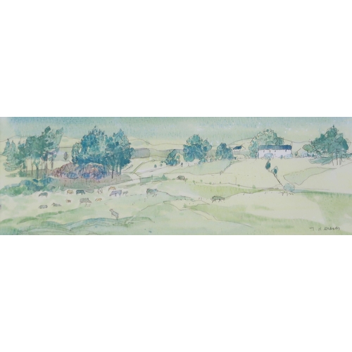 978 - TOM HOVELL SHANKS RSW RGI PAI (SCOTTISH 1921-2020) KILBARCHAN FARM Watercolour and ink, si... 