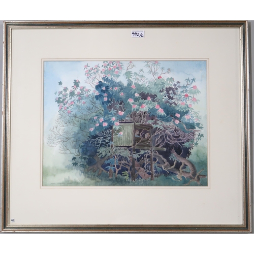 992 - JUNE SHANKS (SCOTTISH CONTEMPORARY) LETTERFERN, LOCH OUICH Watercolour, signed lower right, dated (1... 