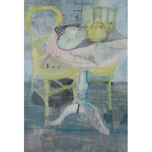 999 - GILLIAN BIRNIE (SCOTTISH CONTEMPORARY) TEATIME Oil an pastel on paper, signed lower right, dated (19... 