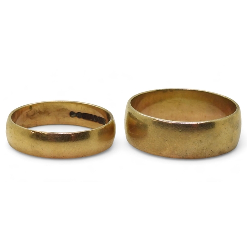 717 - Two 9ct gold signet rings, sizes R and N1/2, weight together 6.8gms