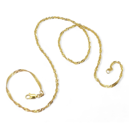 738 - A 22ct gold fancy link rope chain, stamped 916, to the clasp and end link, length 50cm, weight 6.2gm... 