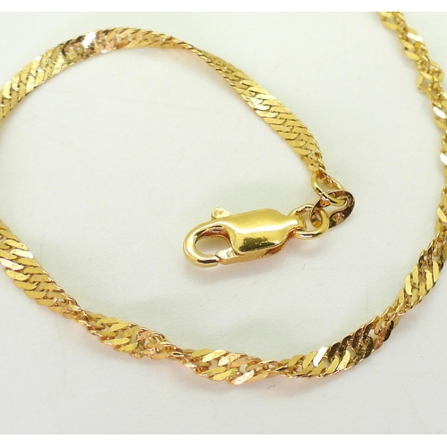 738 - A 22ct gold fancy link rope chain, stamped 916, to the clasp and end link, length 50cm, weight 6.2gm... 