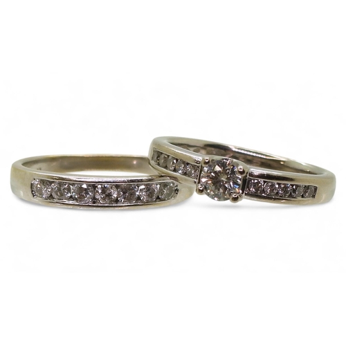 858 - An 18ct white gold diamond engagement ring set with an estimated approx 0.30ct brilliant cut diamond... 