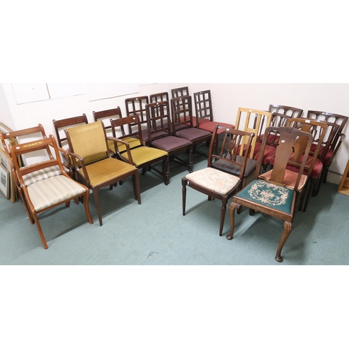 124 - A lot of twenty assorted 20th century upholstered dining chairs (2)