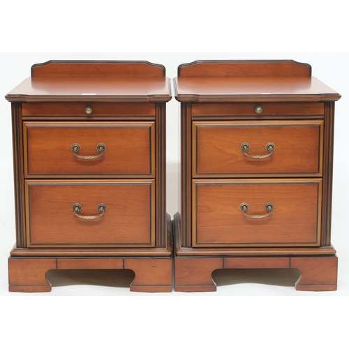 63 - A pair of contemporary J.E. Coyle furniture two drawer bedside chests, 65cm high x 48cm wide x 47cm ... 