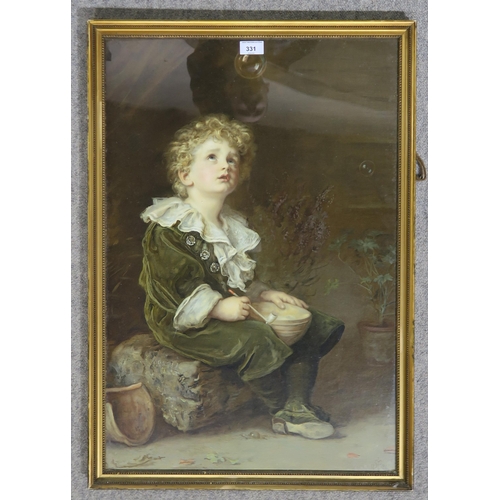 331 - A Pear's Soap advertising print, in gilt frame measuring approx. 75.5cm x 52.5cm externally