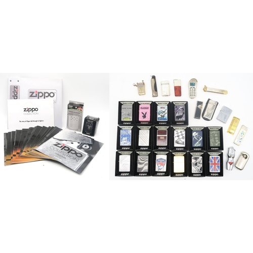 359 - Boxed Zippo Collection lighters, with corresponding magazines, together with assorted others