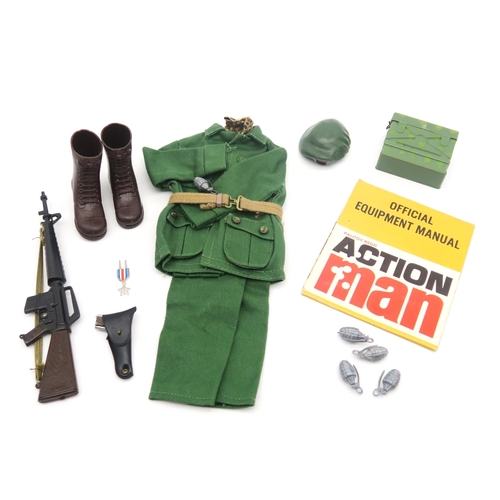 360 - Two vintage Action Man figures by Palitoy under license from Hasbro © 1964, each with dog tag; ... 