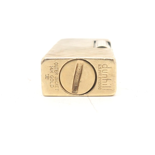 363 - A Dunhill 14K gold-cased cigarette lighter, the base marked 