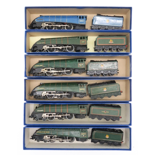 374 - Eleven 00-gauge 4-6-2 locomotives and eight-wheel tenders in green British Railways livery, named re... 