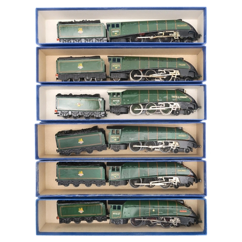 374 - Eleven 00-gauge 4-6-2 locomotives and eight-wheel tenders in green British Railways livery, named re... 