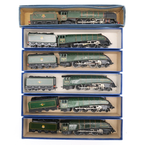 376 - Six 00-gauge 4-6-2 locomotives and eight-wheel tenders in green British Railways livery, named respe... 