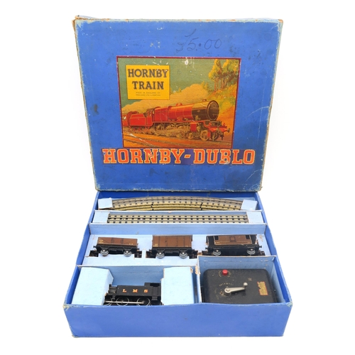 385 - Four various Hornby Dublo 00-gauge train sets, all boxed, to include 4-6-2 Mallard and Silver King l... 