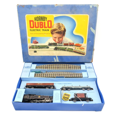 385 - Four various Hornby Dublo 00-gauge train sets, all boxed, to include 4-6-2 Mallard and Silver King l... 