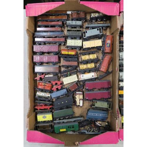 391 - A large quantity of 00-gauge goods wagons, to include examples by Wrenn, Hornby Dublo etc. (3 boxes)