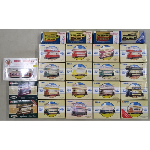 396 - A large collection of boxed die-cast model trams, comprising the Corgi Classic, Limited Edition Tram... 