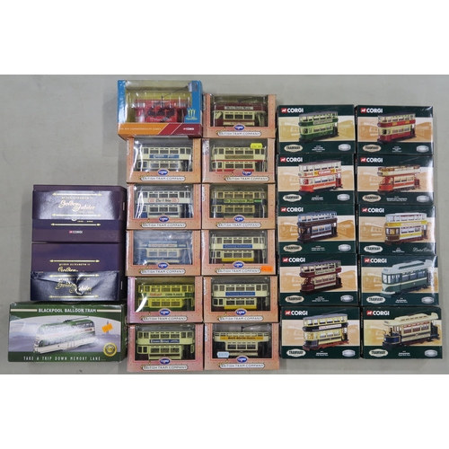 396 - A large collection of boxed die-cast model trams, comprising the Corgi Classic, Limited Edition Tram... 