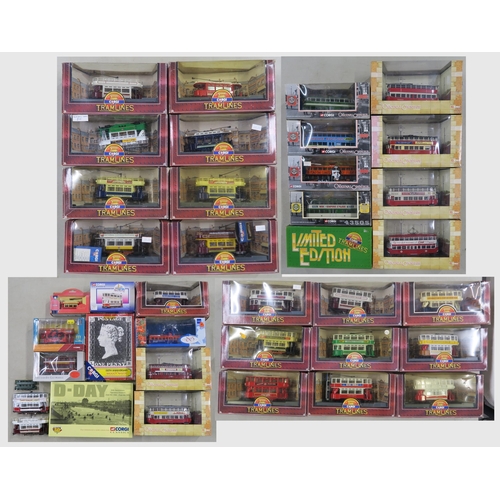 398 - A quantity of boxed Corgi die-cast model trams, comprising the Original Omnibus and Tramlines series... 