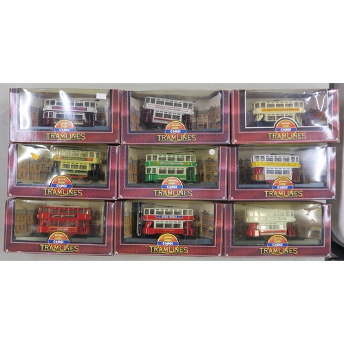 398 - A quantity of boxed Corgi die-cast model trams, comprising the Original Omnibus and Tramlines series... 