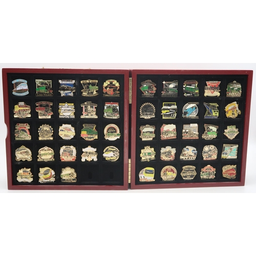 404 - The Great British Locomotive Pin Collection, produced by the Danbury Mint, housed in a display case ... 