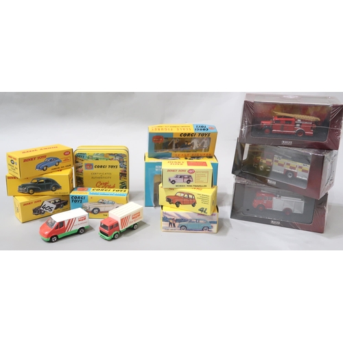 405 - A collection of boxed reproduction Dinky Toys and Corgi Toys, with examples produced by Hornby Hobbi... 