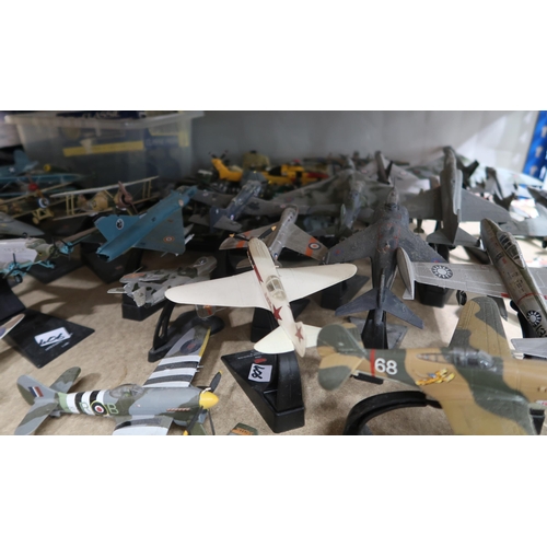 406 - A quantity of Fighter Aircraft Collection die-cast model military aeroplanes, with various accompany... 