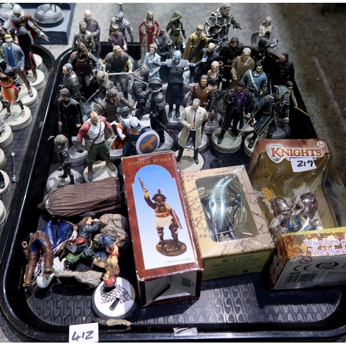 412 - A large quantity of HBO Games of Thrones, Walking Dead and Assassin's Creed resin figurines, with ac... 