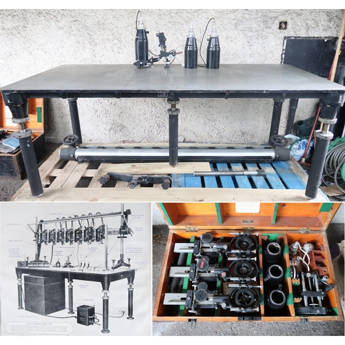 421 - A Large cast iron circa 1950 Williamson-Ross stereoscopic mapping table with associated multiplex pr... 