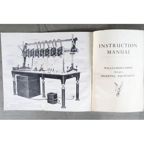 421 - A Large cast iron circa 1950 Williamson-Ross stereoscopic mapping table with associated multiplex pr... 