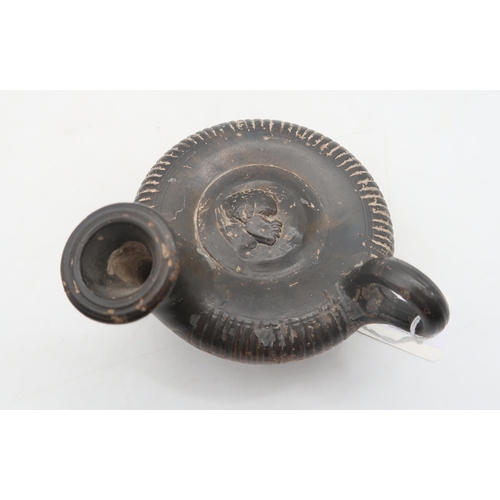 174 - Ancient Greek Calene ware guttos,  3rd century BCE fired and stamped terracotta, black-glazed w... 