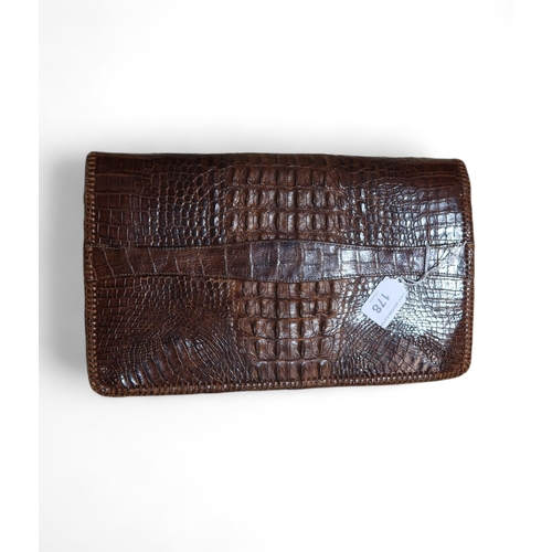 178 - A Crocodile skin clutch bag