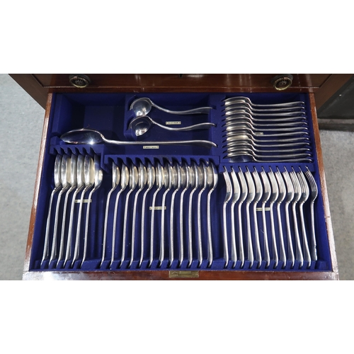 198 - A freestanding two drawer canteen of bone handled plated cutlery by Cavendish 