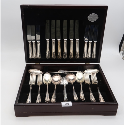 199 - A canteen of silver plated cutlery by Cooper Ludlam