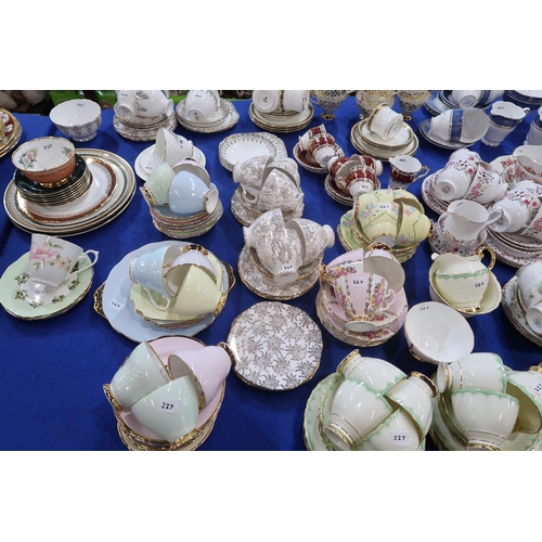 227 - A large quantity of decorative tea wares including Royal Albert, Duchess, Colclough, Royal Standard,... 