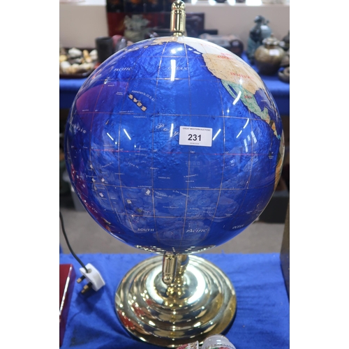 231 - A globe of the world on gilt stand