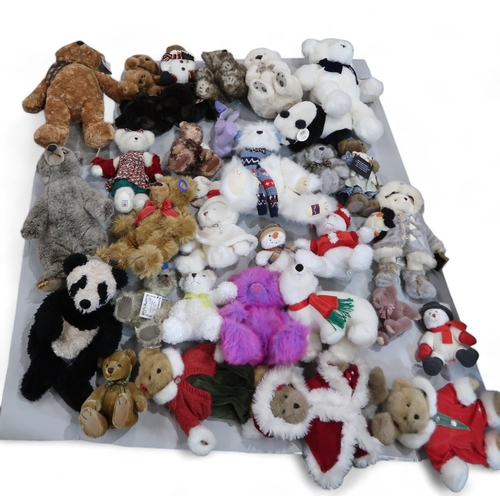 255 - Three boxes of plush teddy bears including Limited Edition Greengrass bear by Linda Loggie and Buffi... 